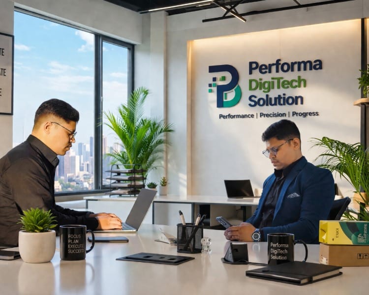 Performa DigiTech Solutions team working on a Dehradun client campaign