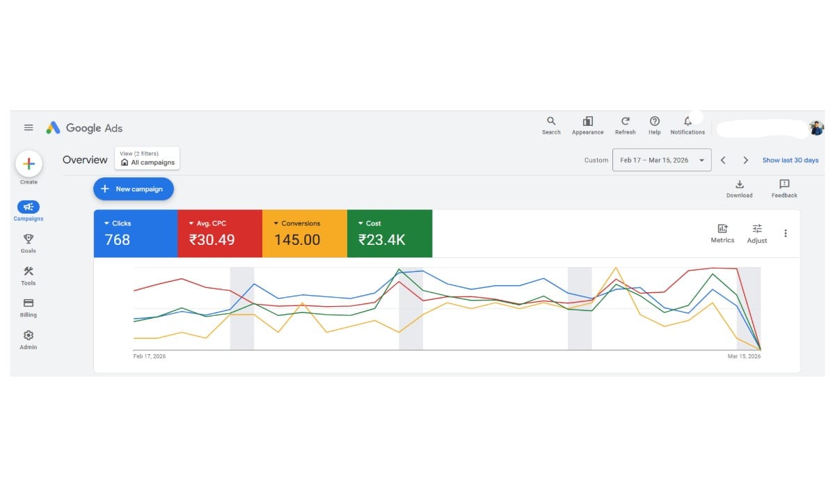 Google Ads Campaign Result